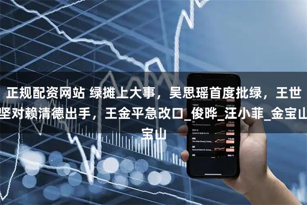 正规配资网站 绿摊上大事，吴思瑶首度批绿，王世坚对赖清德出手，王金平急改口_俊晔_汪小菲_金宝山