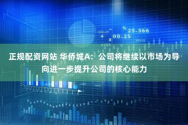 正规配资网站 华侨城A：公司将继续以市场为导向进一步提升公司的核心能力