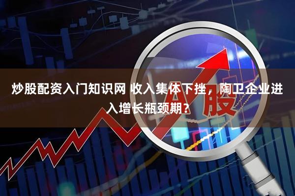 炒股配资入门知识网 收入集体下挫，陶卫企业进入增长瓶颈期？