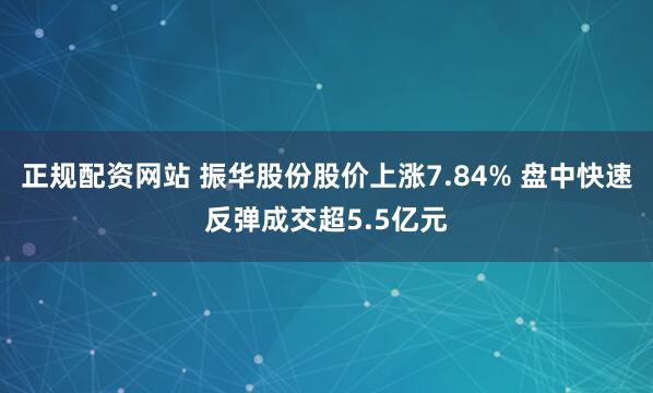 正规配资网站 振华股份股价上涨7.84% 盘中快速反弹成交超5.5亿元